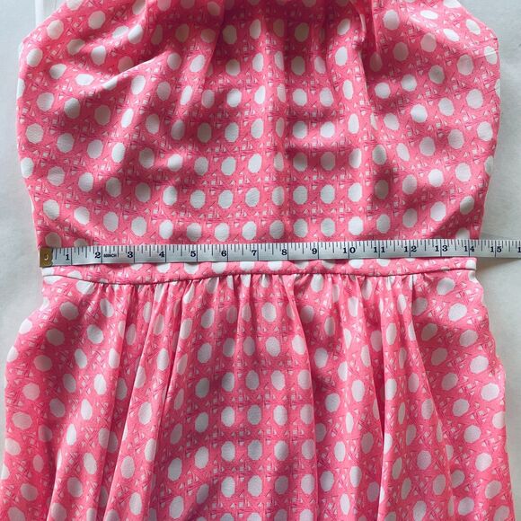 Vineyard Vines Women's 100% Silk Caning Print Halter Dress in Pink - Size 4 - Picture 12 of 13